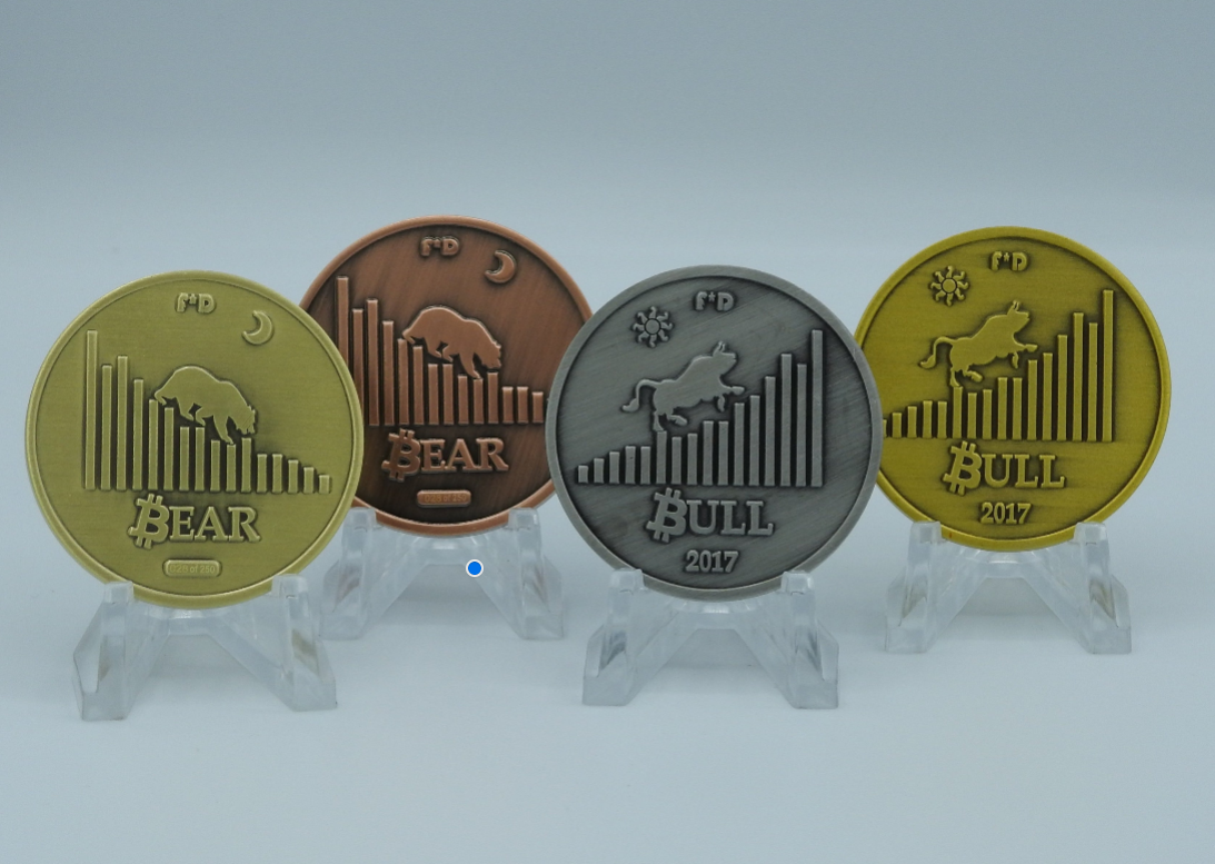 Bull vs Bear Coin Set + Hat Bundle